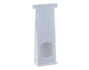Retail Tin Tie Bags - With Window White