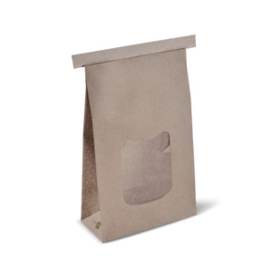 Retail Tin Tie Bags - With Window Brown