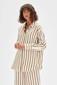 Tops: Italian Jacquard Stripe Shirt
