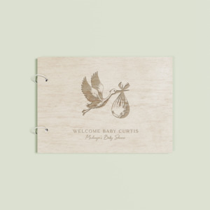 Joie | Baby Shower | Engraved Guest Book (A5)