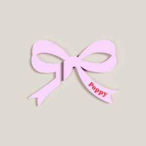 Poppy | Bow Acrylic Drink Tag (Medium)