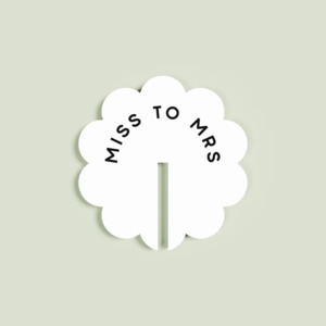 Drink Tags: Gardenia | Scallop Acrylic Drink Tag | Miss To Mrs (Large)