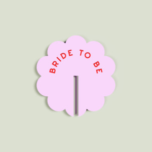Drink Tags: Iris | Scallop Acrylic Drink Tag | Bride To Be (Large)