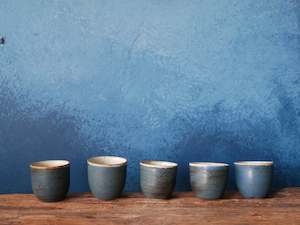 Natural Speckle: Deep Blue Natural Speckle Tea Cup