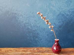 Hand-thrown Tiny Bud Vase / copper red/ox blood glazed - R6