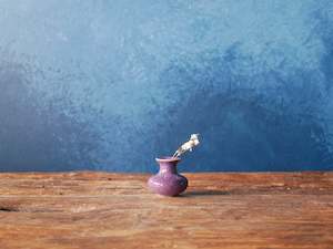 Hand-thrown Tiny Bud Vase / copper-purple kinyo glazed - P12
