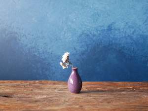 Hand-thrown Tiny Bud Vase / copper-purple kinyo glazed - P7