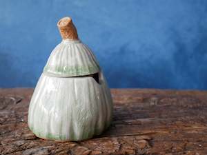 Celadon: Green Celadon Sugar Jar - Fig - I
