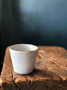 Tea Cup With Handle, Light Violet, Speckled, Rough, Handmade