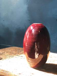 Vase: Sang de Boeuf / Ox Blood / Shinsha / Copper Red Ox Blood Vase Product from Master Padung