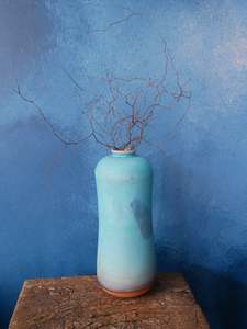 Vase: Vase: Special Technique Turquoise, Handmade