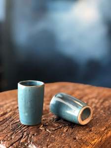 Small Storage Ceramic, Dark Teal/Blue, Smooth, Handmade