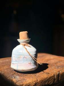 Utensil: Pastel Blue Bottle with Cork