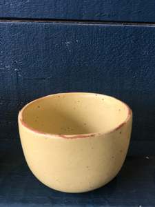 Sales: Mini Yellow Cup: rough, Speckled, Raw Rim, Handmade