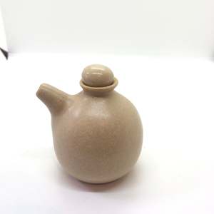 Tiny Circular Jug with Lid, Smooth Natural Creamy Colour, Uniquely Designed, Handmade
