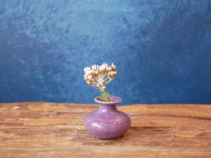 Kinyo: Hand-thrown Tiny Bud Vase / copper-purple kinyo glazed - P23