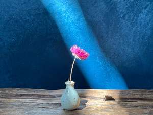 Hand-thrown Tiny Bud Vase / white speckled - S1