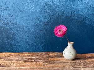 Hand-thrown Tiny Bud Vase / white speckled - S12