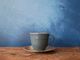 Deep Blue -  Natural Speckled Coffee Cup and Saucer - I