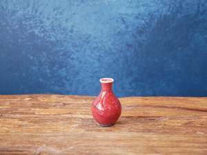 Copper Red: Hand-thrown Tiny Bud Vase / copper red/oxblood glazed - R23