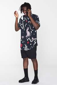 CREATURES SHIRT - BLACK CHAIN N HOUND PRINT