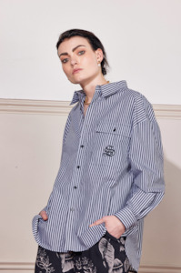 PALM PEOPLE SHIRT - BLACK STRIPE