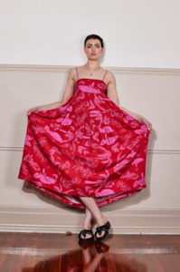 Ss2022 23 Isle Of Cruel Tides: DANGEROUS HEARTS DRESS - PINK ISLE PRINT