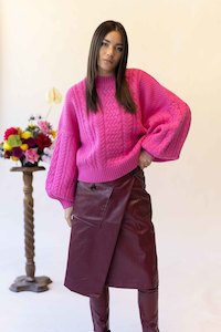 LOVERS CABLE KNIT - PINK