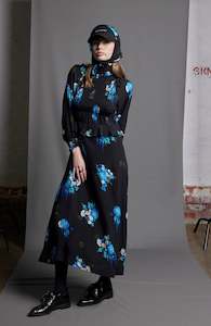 FEMME FATALE DRESS - ELECTRIC BLUE PRINT