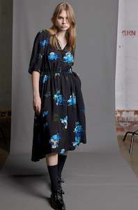 Aw23 The Arrangements: DON'T CRY DAHLIA DRESS - ELECTRIC BLUE PRINT