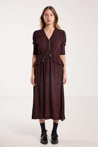 Aw2025 Significant Other: Valentine Dress - Plum Wood Print