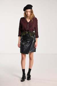 Valentine Top - Forest Green & Plum Wood