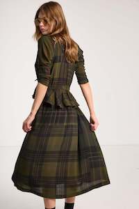 Aw2025 Significant Other: Valentine Dress - Forest Green Check