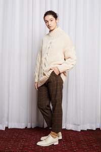 Dreamscape Sale: MULHOLLAND JUMPER - IVORY MERINO HAND KNIT