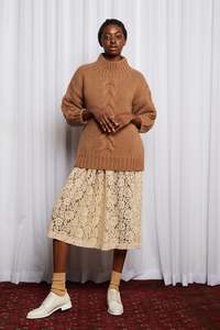 Dreamscape Sale: MULHOLLAND JUMPER - BROWN MERINO HAND KNIT