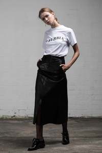 LOVE & THORNS SKIRT- BLACK VEGAN LEATHER