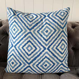 Home & Garden: Blue & White Linen Cotton Cushion Cover