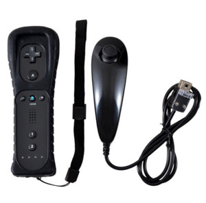 Game Console Accessories: Remote and Nunchuck Controller with Silicone Case for NINTENDO WII