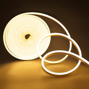 String Lights: 5M Warm White DC 12V Flex LED Strip Neon Rope Light Silicone
