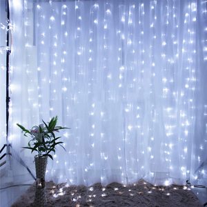 String Lights: 300 LED Curtain String Fairy Light Christmas Light