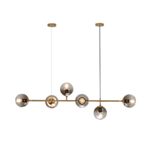 Lighting Bulbs: Modern Hanging Lamp Ceiling Light Roung Grey Glass Lampshade