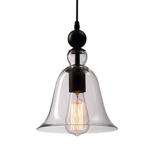 Pendant Lights: Glass Bell Pendant Hanging Light Lamp Vintage Lamp