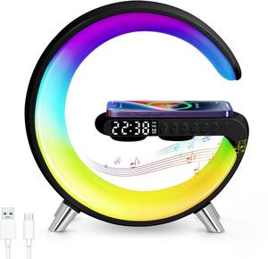 Desk Table Lamps: Smart Bedside Lamp with Wireless Charger Black