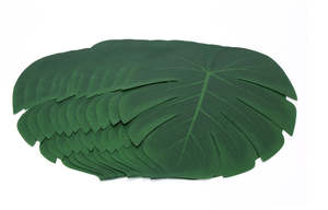 Decorations: 12x Artificial Hawaiian Luau Tropical Beach Party Leaf Jungle Palm Decoration