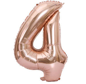 For Party: 4 Rose Gold Jumbo Numbers 100cm 40" Helium Quality Foil Balloons Number Giant