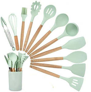 Mini Kids 12Pcs Silicone Utensils Cooking Kitchen Set Cookware BPA Free