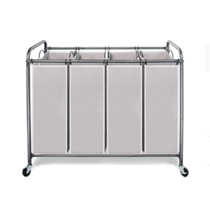 4-Bag Laundry Sorter Rolling Cart - Grey