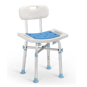 Bathroom: Heavy Duty Shower Chair with Back Height Adjustable