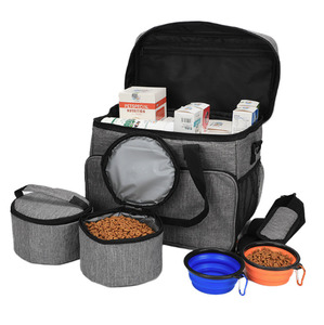 Dog: 6 Set Dog Travel Bag Large Pet Travel Kit