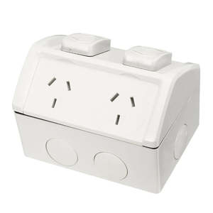Electrical Equipment Supplies: Weatherproof Double GPO Power Point Outlet 10Amp IP53